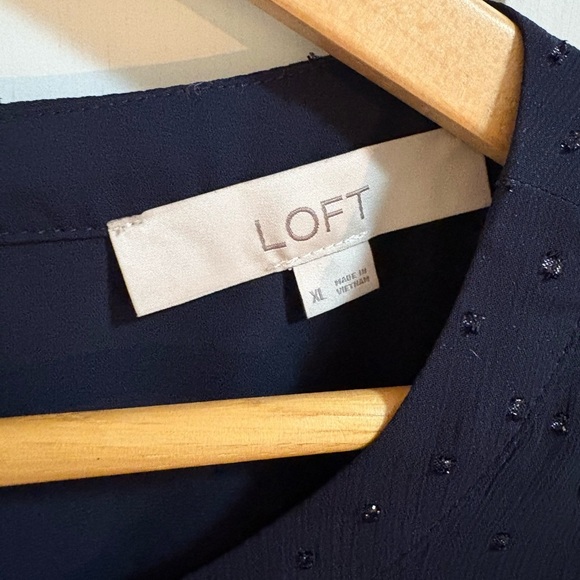 Sheer Dark Romantic Polka Dot Navy Whimsi Blouse XL With Back Bow holiday - Picture 3 of 9